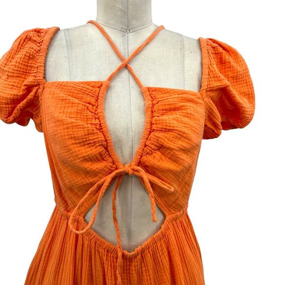 Emilia George Amelia Tiered Minidress Orange Maternity Size‎ Large - Picture 4 of 15